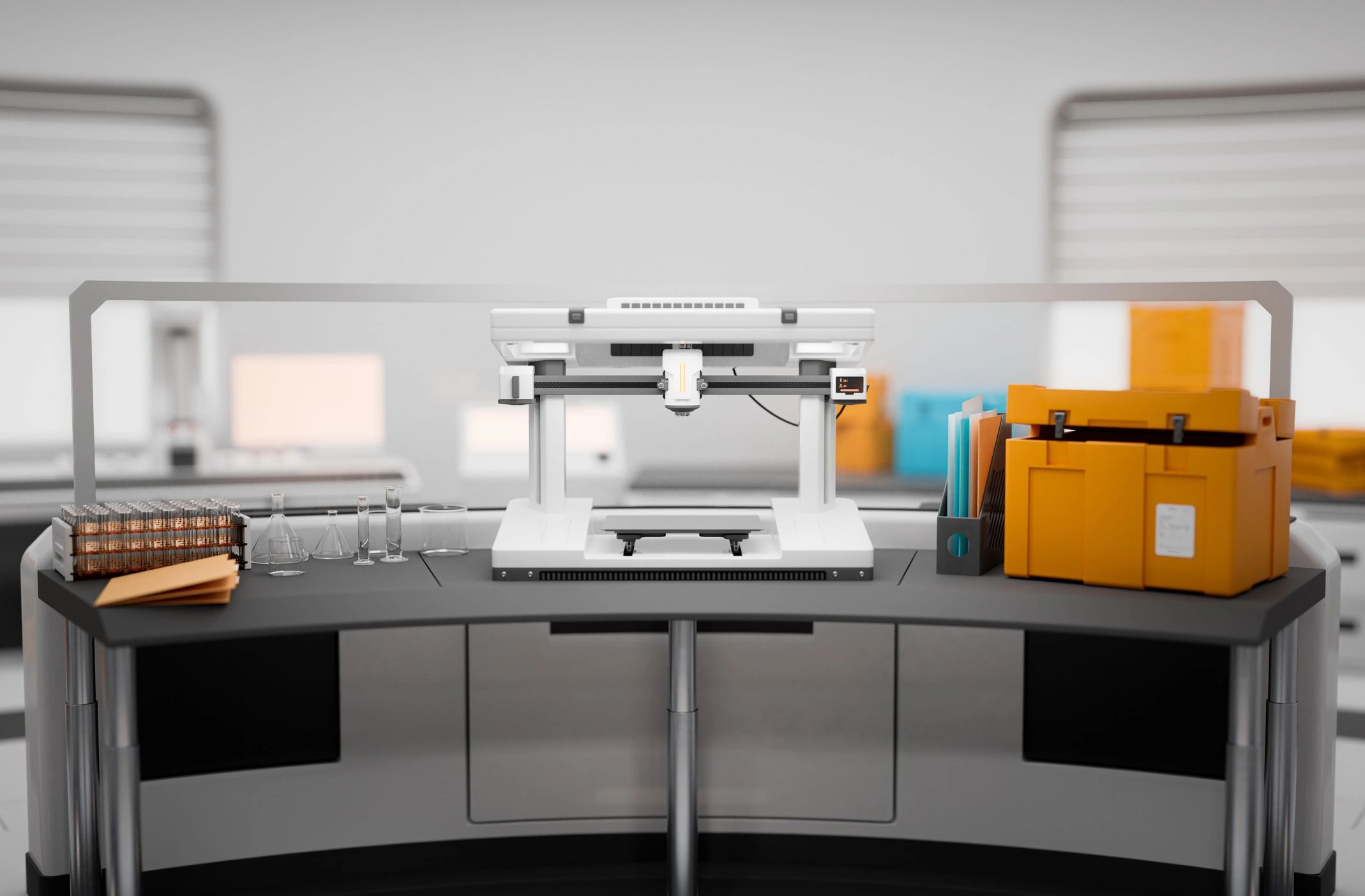 Medical device prototyping equipment in a research lab